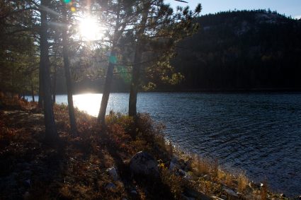 Sun rising over Grace Lake Sun rising over Grace Lake